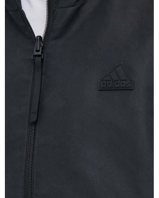 Adidas Black Logo-Plaque Zip-Up Jacket for men