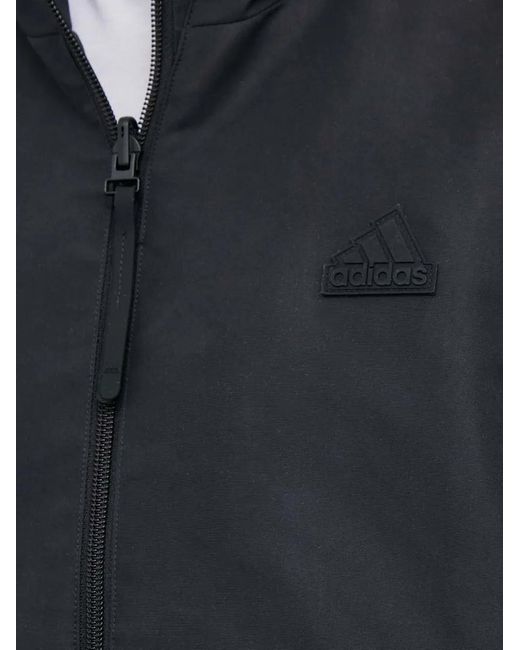 Adidas Black Logo-Plaque Zip-Up Jacket for men
