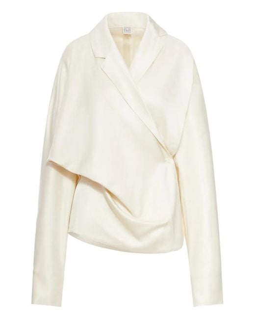 Totême  White Draped Blouse