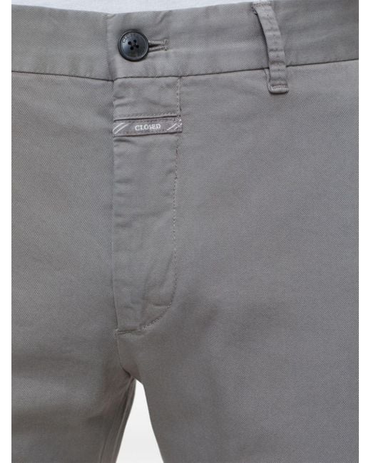 Closed Gray Clifton Slim Cotton Trousers for men