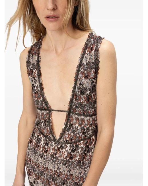 Missoni Natural Floral V-Neck Midi Dress