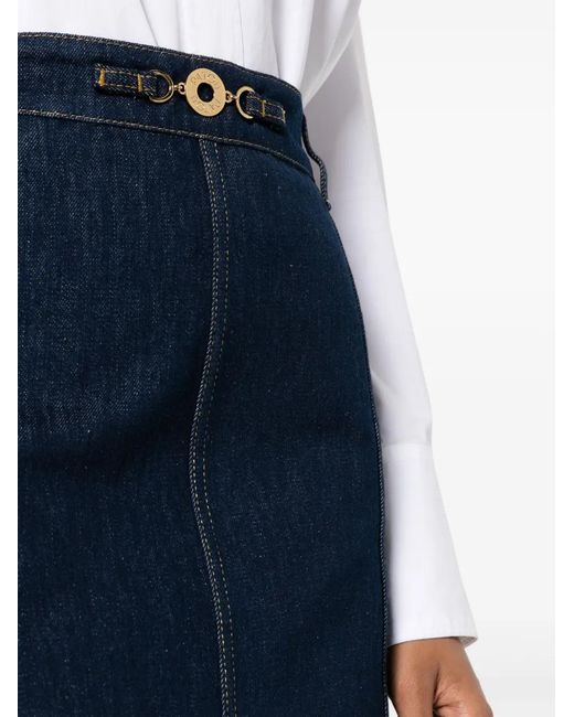 Patou Blue Midnight Cotton Skirt