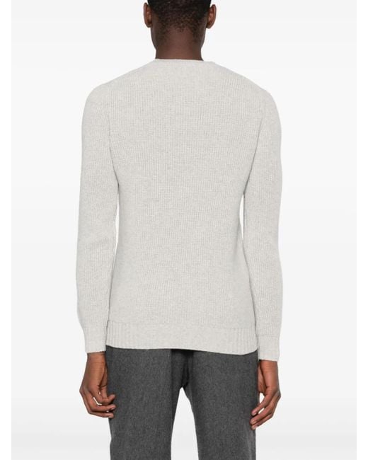 Dell'Oglio White Crew-Neck Wool Blend Jumper for men