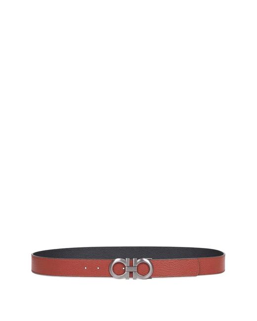 Ferragamo White Reversible Gancini Belt for men