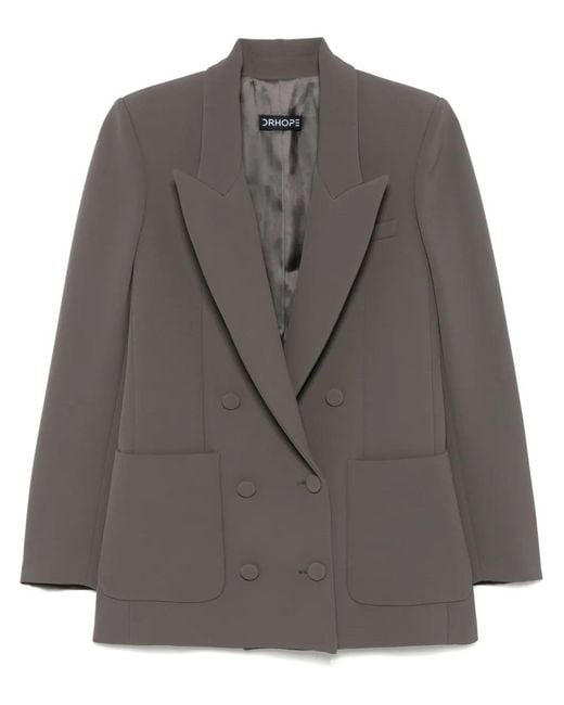 DR. HOPE Gray Double-Breasted Blazer