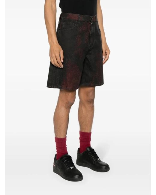 44 Label Group Black Corrosive Denim Shorts