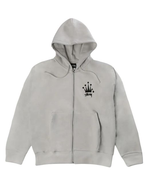 Stussy Crown-Print Hoodie in Gray for Men | Lyst