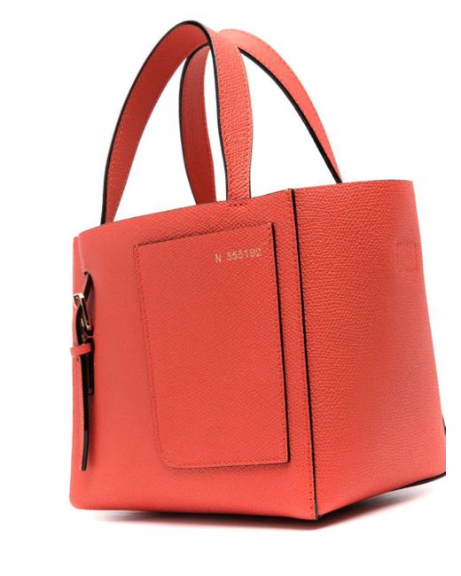 Valextra Red Leather Bucket Bag
