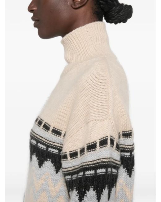 Allude Natural High-Neck Cashmere Sweater