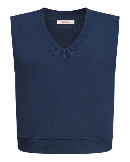 12 STOREEZ Blue V-Neck Top
