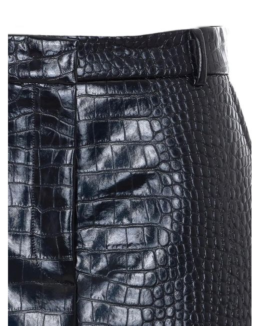 Sportmax Blue Gleba Crocodile Mini Skirt
