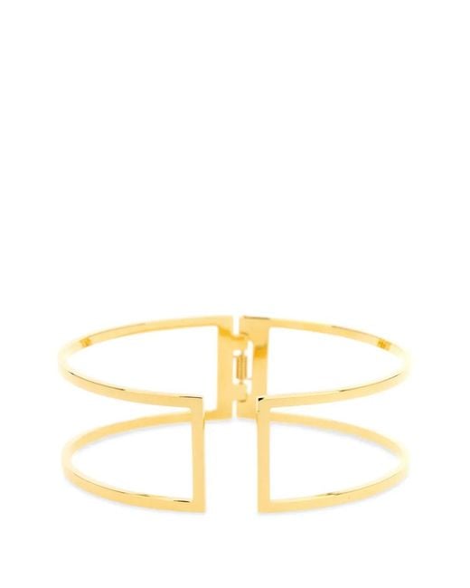 Elisabetta Franchi Metallic Circular Logo Necklace
