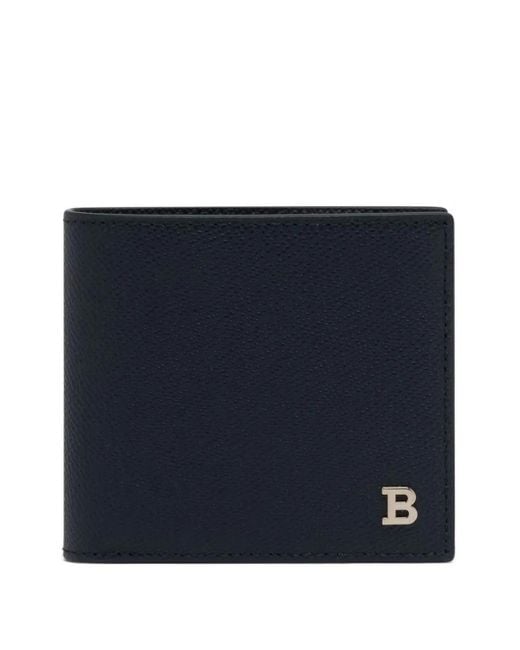 Bally Blue Embossed Bi-Fold Wallet for men