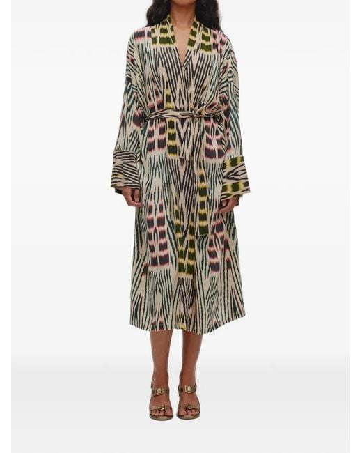 Rabens Saloner Natural Sunita Kimono Dress