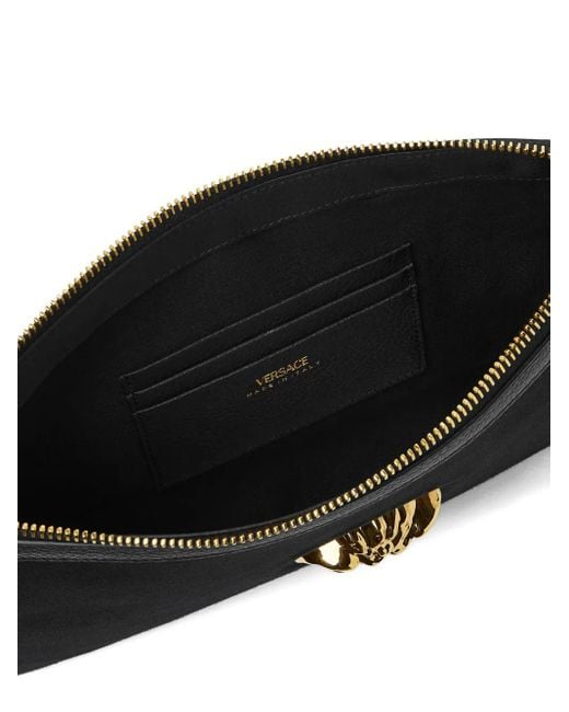 Versace Black La Medusa Canvas Pouch