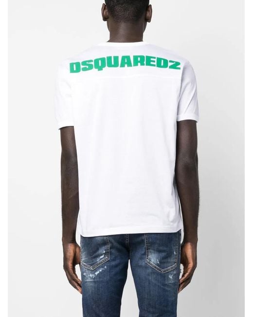 DSquared² Pink Logo-Print Cotton T-Shirt for men
