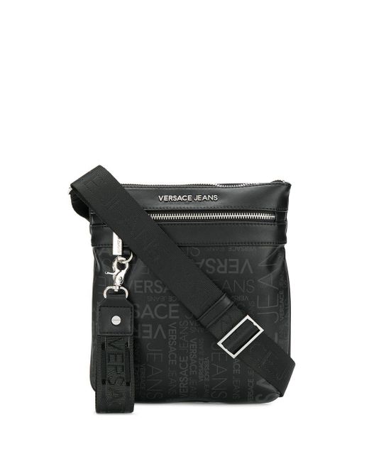 Versace Jeans Black Messenger Bag for men