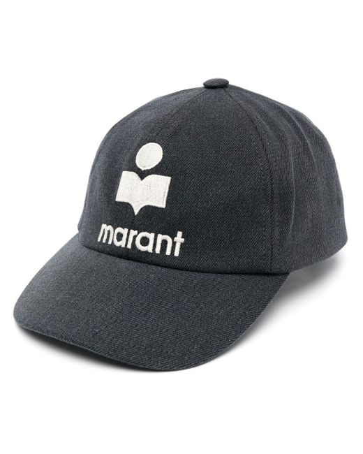 Embroidered-logo Cotton Cap Isabel Marant en coloris Noir | Lyst