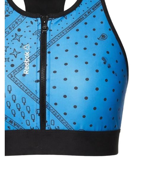 Reebok Blue Print Zip Bra