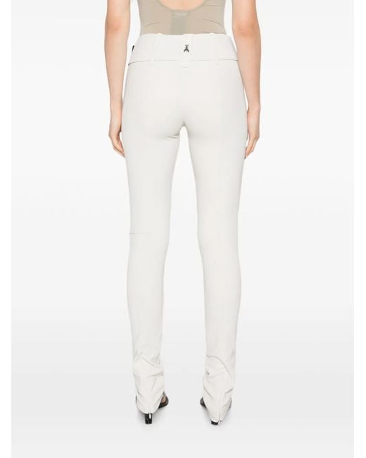 Patrizia Pepe White Belted Slim-Fit Trousers