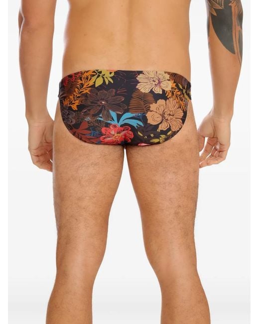 Amir Slama Natural Floral-Print Swim Briefs for men