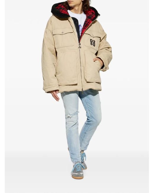 DSquared² Natural Logo-Patch Hooded Jacket for men