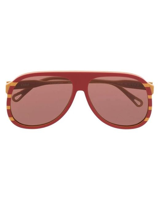 Chloé Pink Dannie Pilot-Frame Sunglasses
