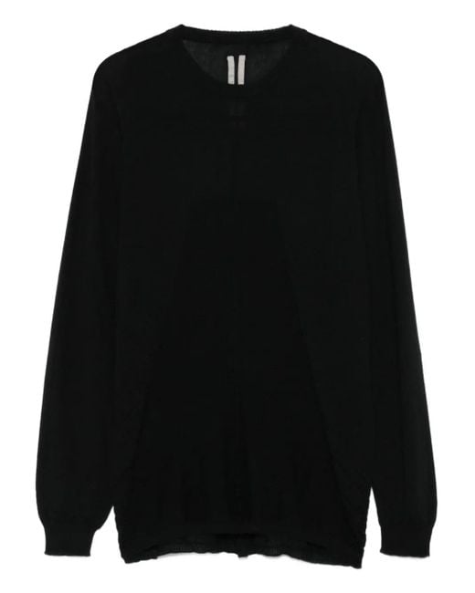 Rick Owens Black Round-Neck Sweater for men