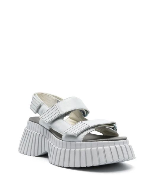 Camper White Bcn Platform Sandals