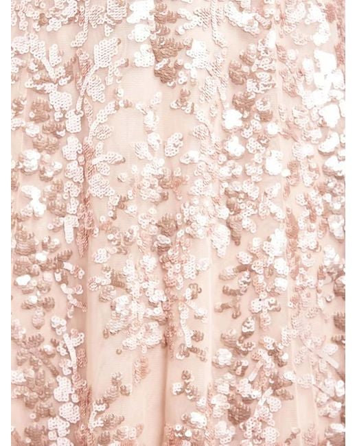 Needle & Thread Pink Rosanna Lattice-Detail Midi Dress