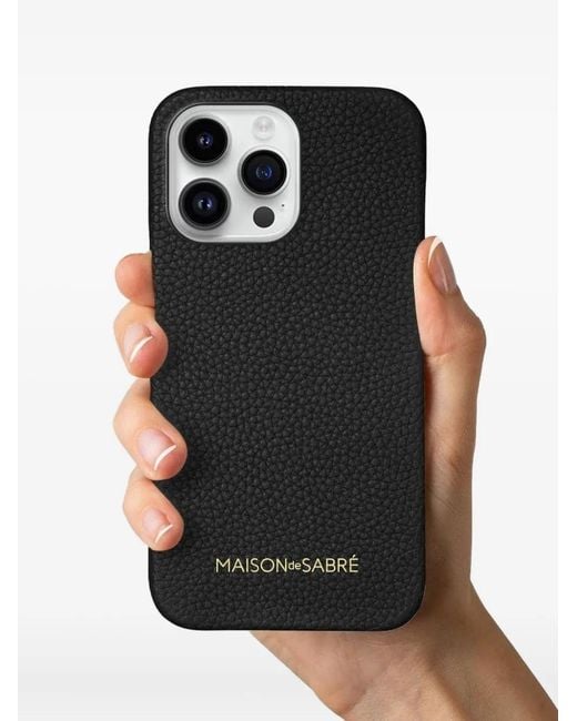Maison De Sabre Black Leather Iphone 14 Pro Max Case