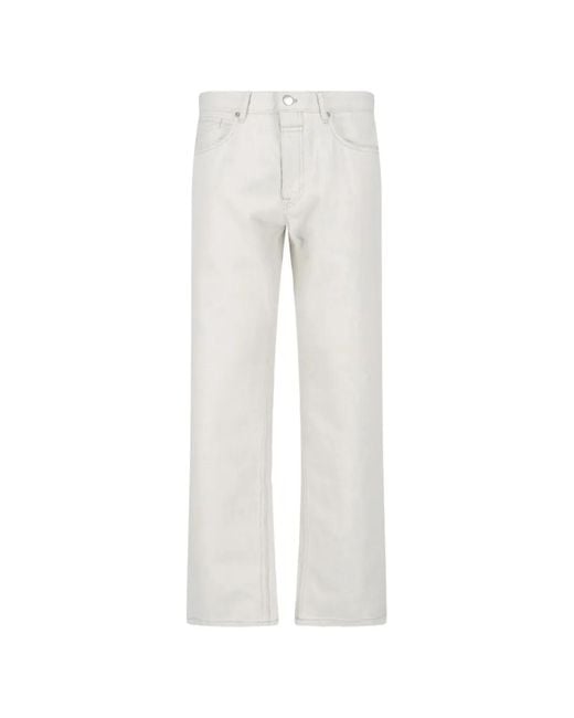 Closed White Topstitch Denim Jeans for men