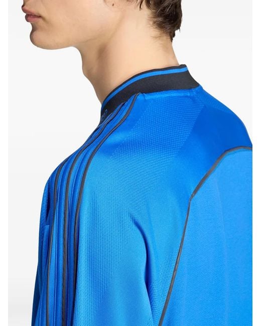 Adidas Blue Logo-Print Oversized T-Shirt for men