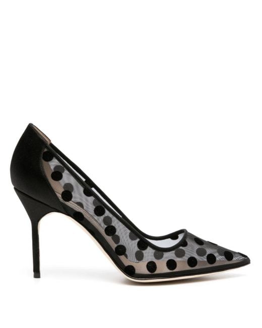 Black and white polka dot pumps online
