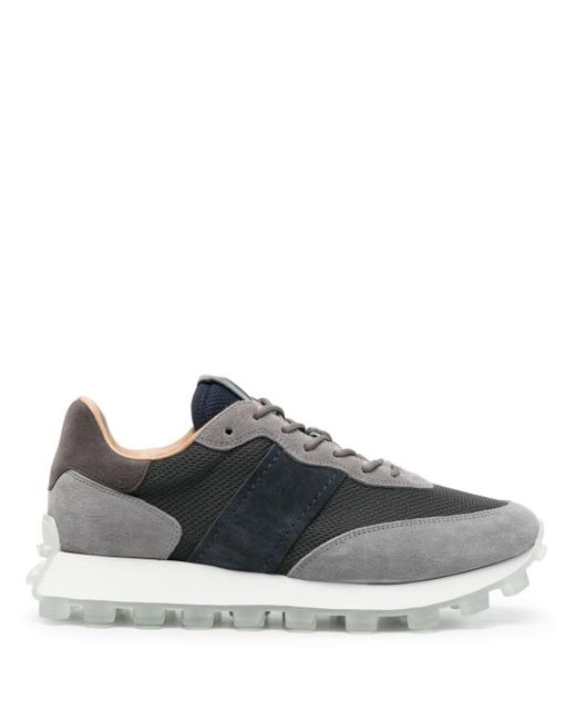 Tod's Gray Suede-panel Ribbed Sneakers for men