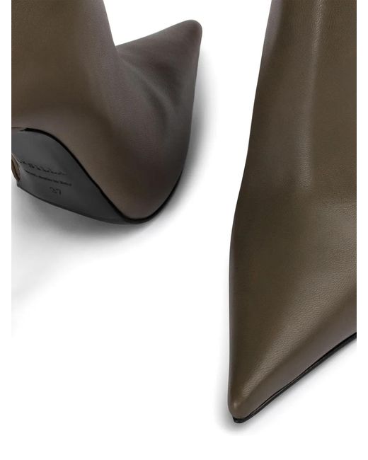 Le Silla Brown Smooth Lambskin Bella Stiletto Ankle Boots