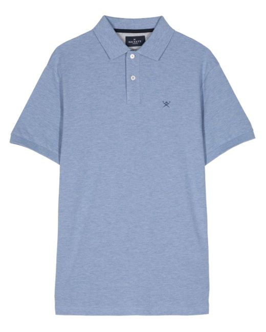Hackett Blue Logo Embroidered Polo Shirt for men