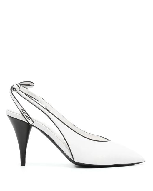 Miu Miu White Slingback-Pumps 90Mm