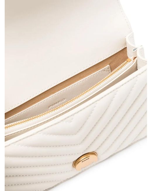 Pinko Natural Mini 'Love One' Quilted Leather Bag
