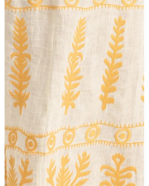Eres Metallic Luxuriance Embroidered V-Neck Midi Dress