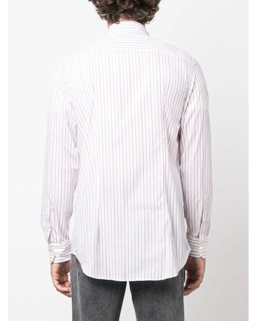 Etro White Striped Cotton Shirt for men