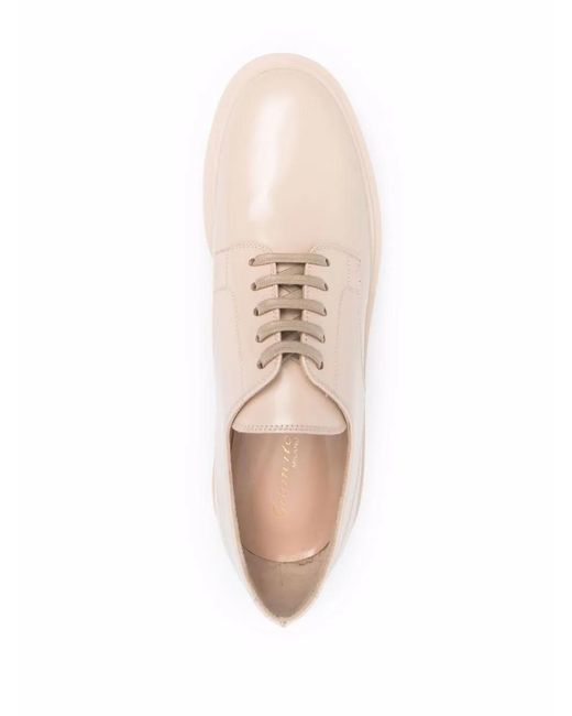 Gianvito Rossi Pink Leather Derby Shoes