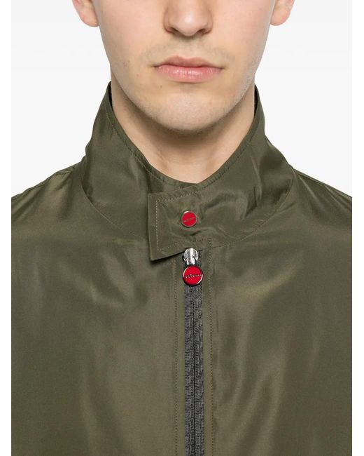 Kiton Green Zip-Up Bomber Jacket for men