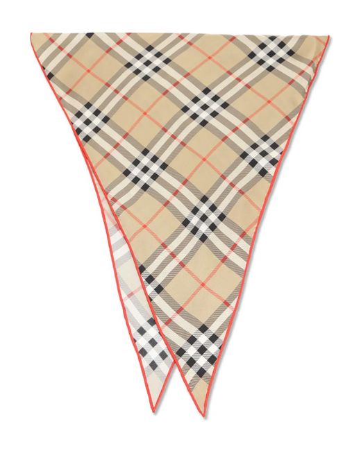 Burberry Geruite Sjaal in het Natural