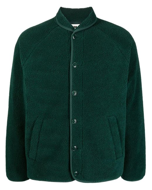 YMC Green Buttoned-up Fleece Jacket for men