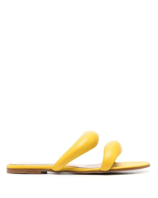 Gianvito Rossi Yellow Padded Slip-On Sandals