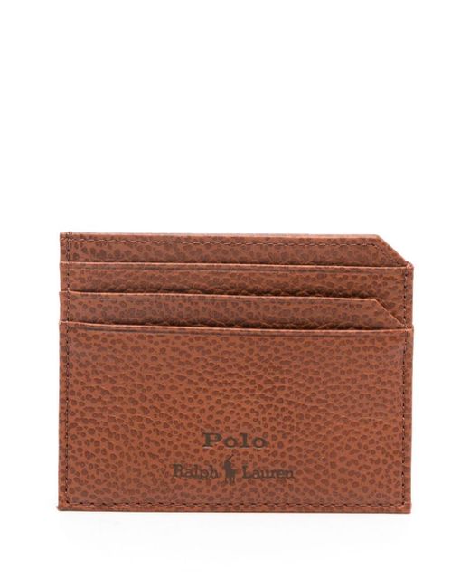Polo Ralph Lauren Debossed-logo Leather Cardholder in het Brown voor heren