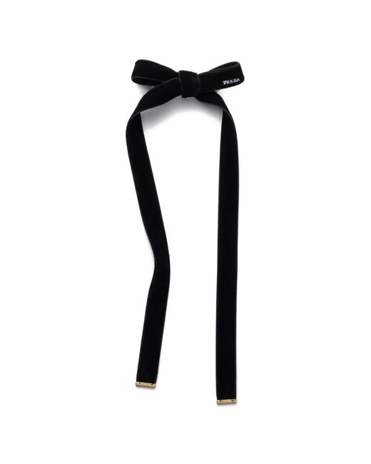 Prada Black Velvet Hair Clip