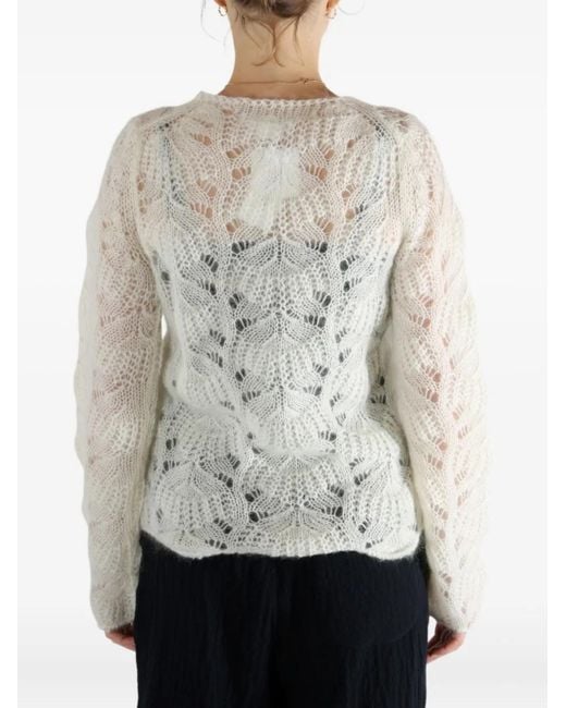 Comme des Garçons White Openwork Sweater