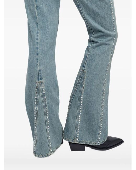 Zadig & Voltaire Blue Eclip Stud-Embellished Flared Jeans